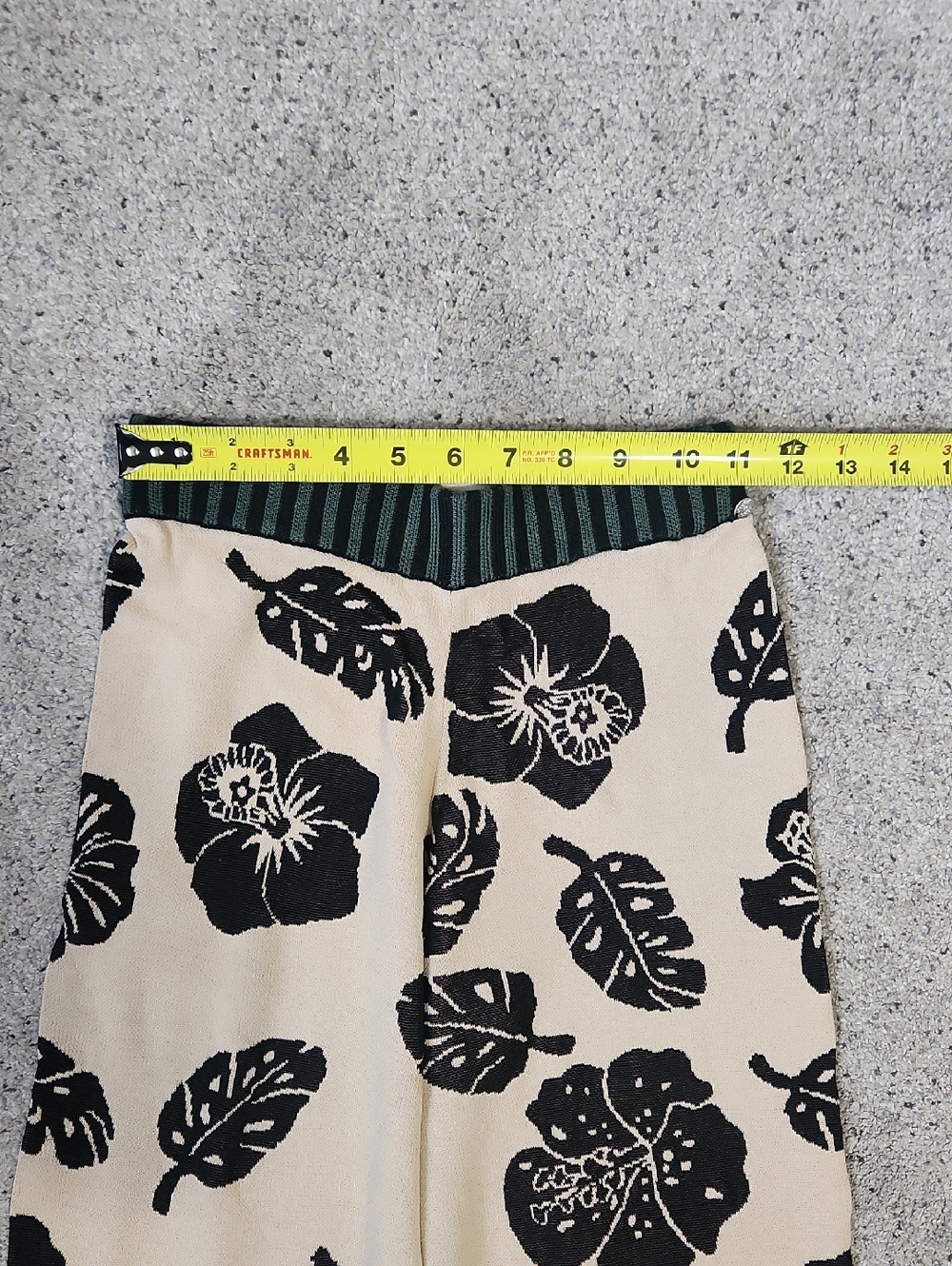 Scotch & Soda Palm Cove Knit Printed Wide Leg Pants Size XS Black/Beige - Picture 7 of 11